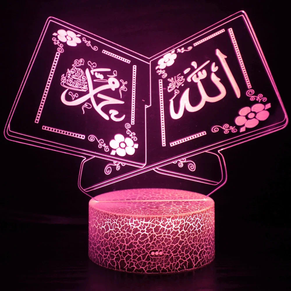 3D Muslim Allah Islamische Nachtlichtlampe