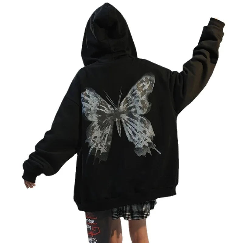 Gothic Grafikdruck Hoodie