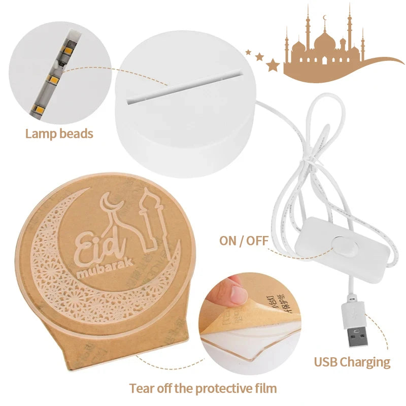 3D-LED-Lampe Ramadan Dekoration