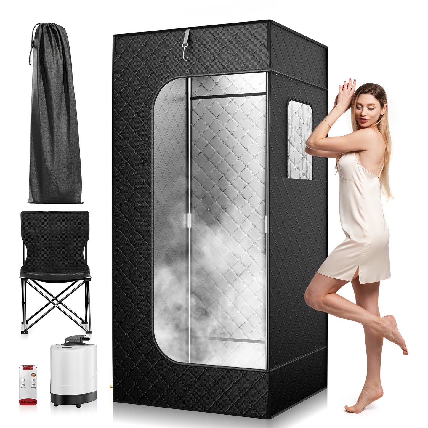 Tragbarer Dampfsauna-Zeltraum mit Dampfer, 3 l, 1000 W