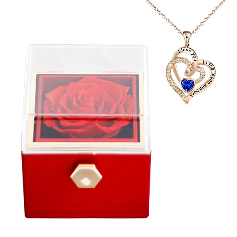 Rotierende Geschenkbox mit ewiger Rose