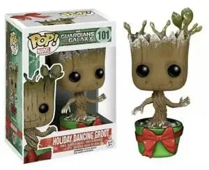 Funko Pop Marvel Studios 10 Anniversary Groot (Gold Chrome) 378 Galaxy Guardians Holiday Dancing Grooted 101 #