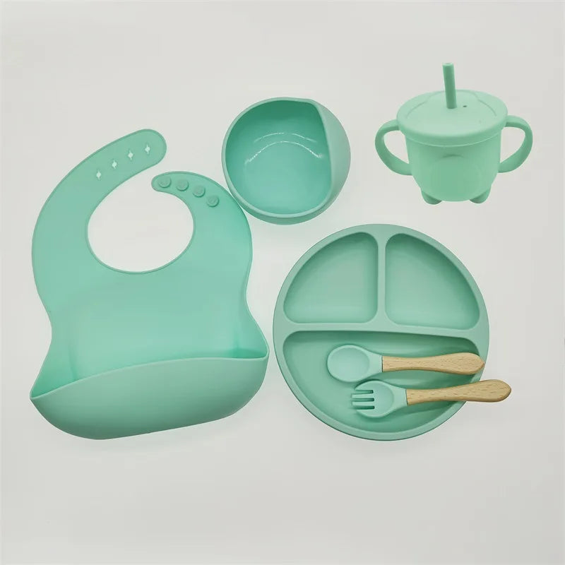 Baby Silikon 6/8-teiliges Geschirr-Set