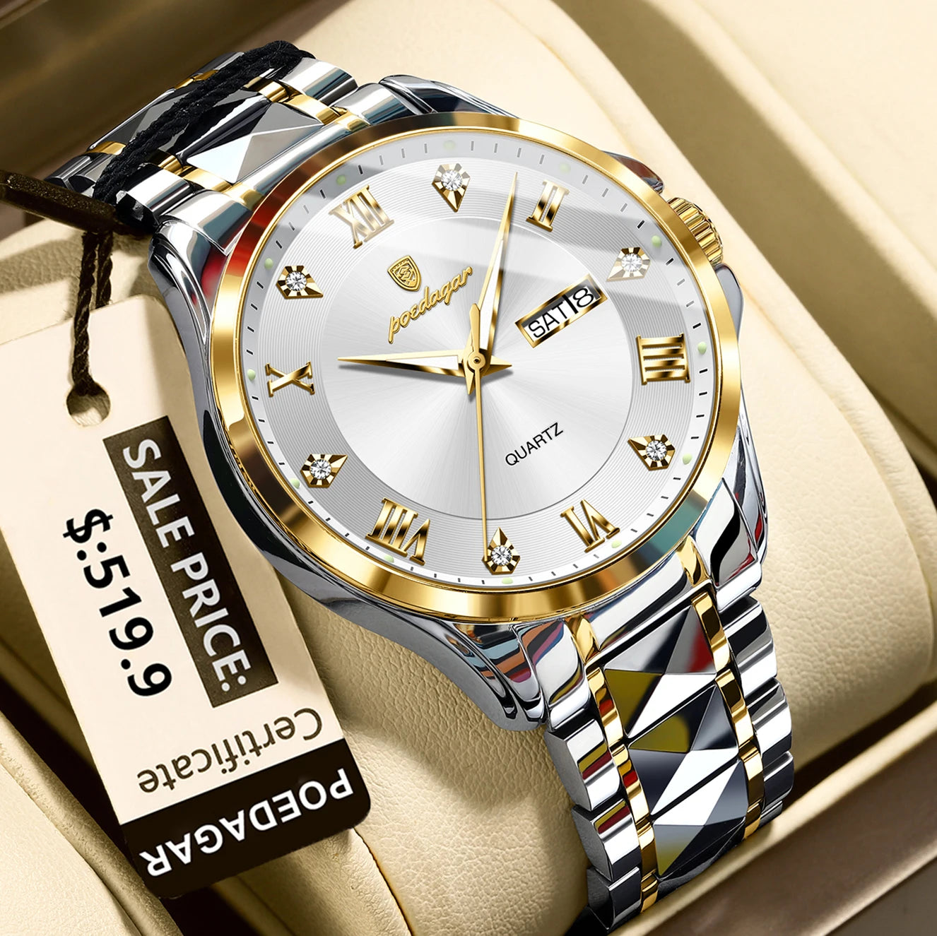 Armbanduhr Edelstahl Quarz Herren