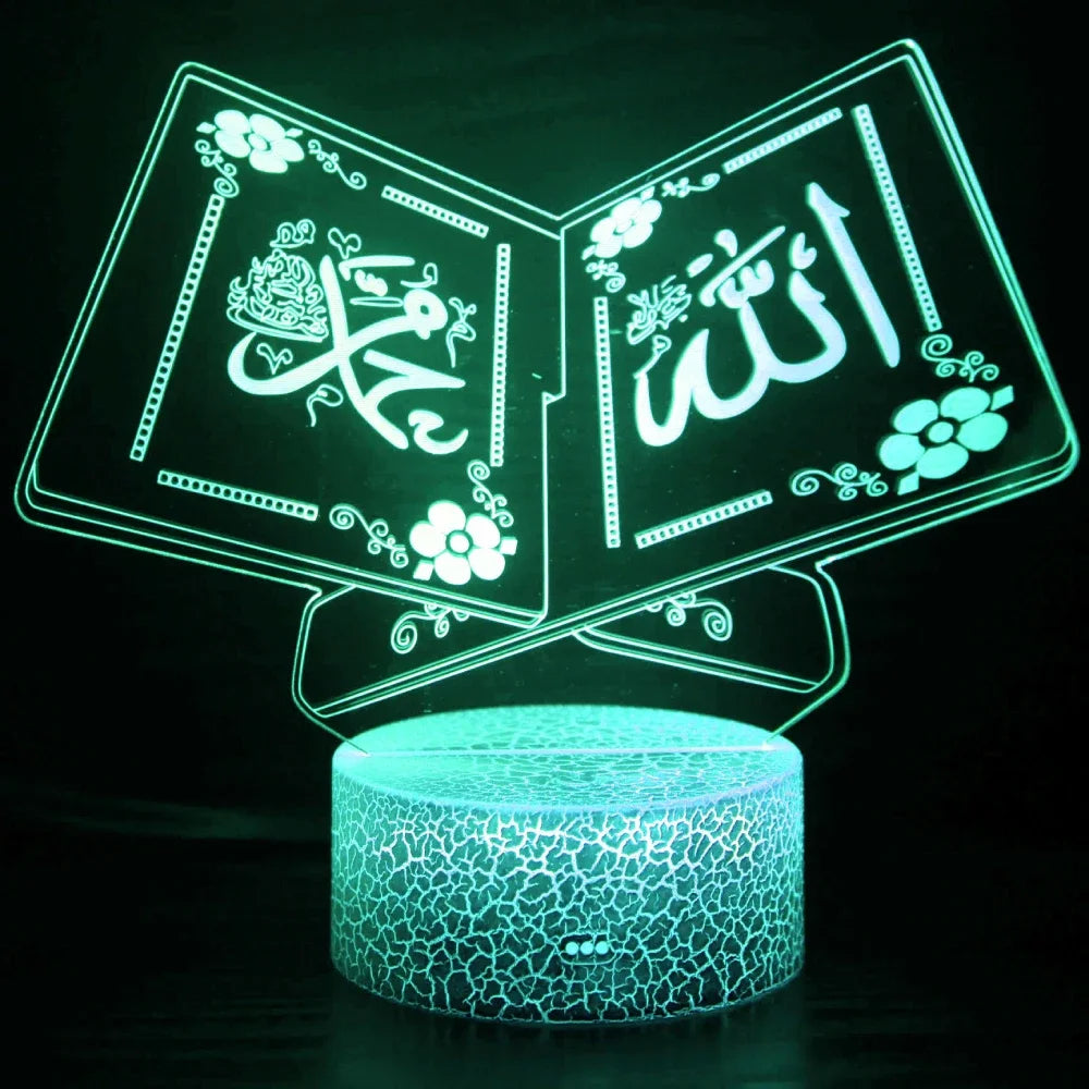 3D Muslim Allah Islamische Nachtlichtlampe