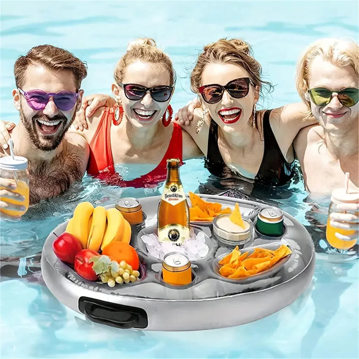 Aufblasbarer Getränkehalter mit acht Löchern für Poolparty