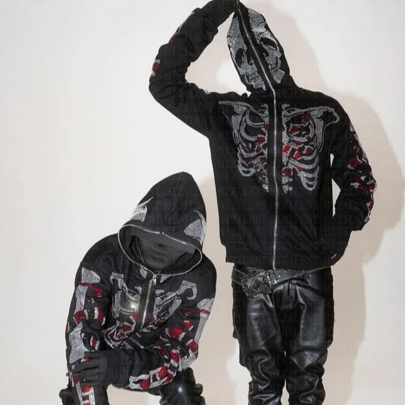 Hoodie Damen/Herren Totenkopf