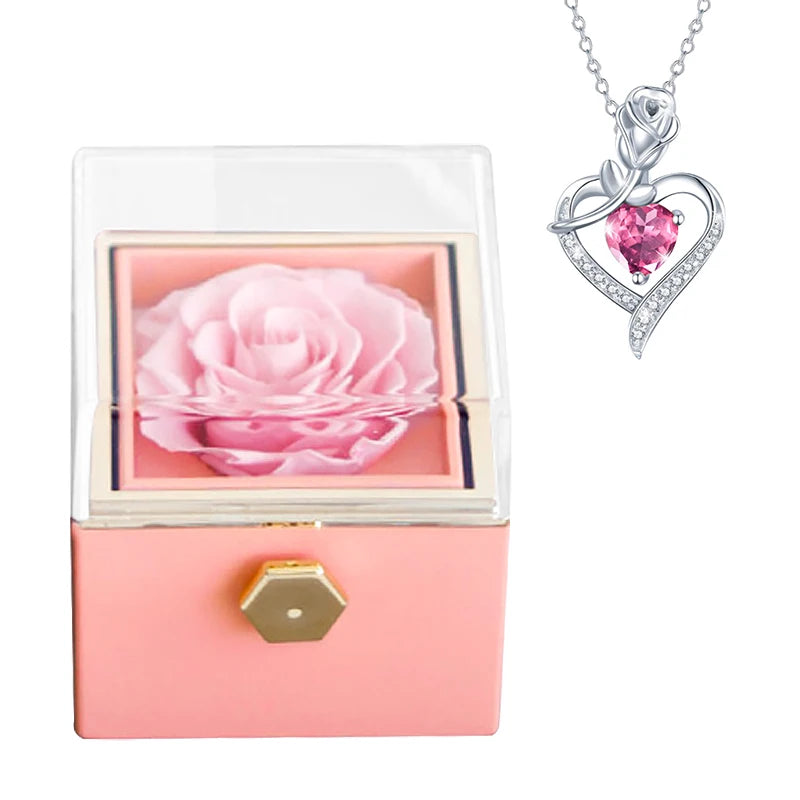 Rotierende Geschenkbox mit ewiger Rose