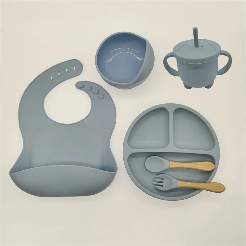 Baby Silikon 6/8-teiliges Geschirr-Set