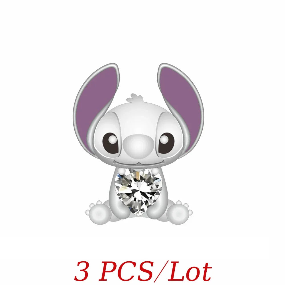 Cartoon-Charm mit Stitch- und Engel-Paar passend für Armband und Halskette