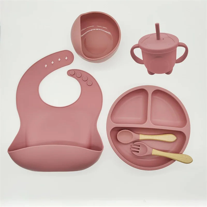 Baby Silikon 6/8-teiliges Geschirr-Set