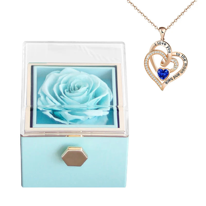 Rotierende Geschenkbox mit ewiger Rose