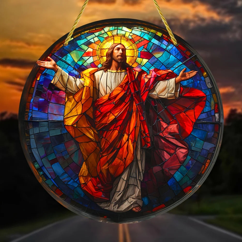 1 Stück Jesus-Sonnenfänger zum Aufhängen im Fenster
