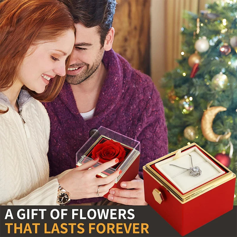 Rotierende Geschenkbox mit ewiger Rose