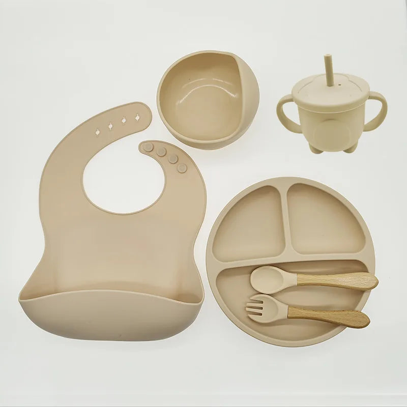 Baby Silikon 6/8-teiliges Geschirr-Set