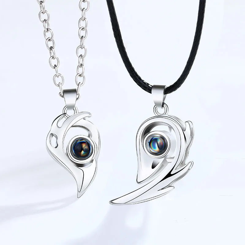 „Ich liebe dich“ Projektion Magnetische Paar Halskette