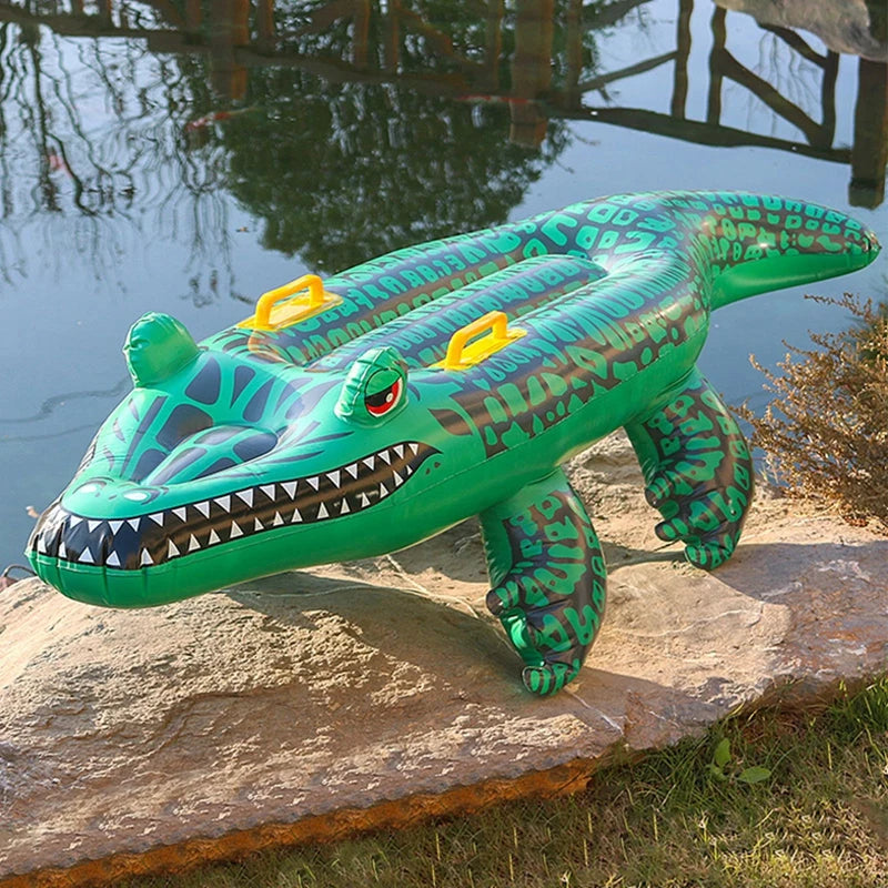 Aufblasbares Krokodil-Schwimmtier mit Griff