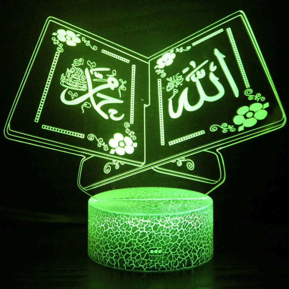 3D Muslim Allah Islamische Nachtlichtlampe