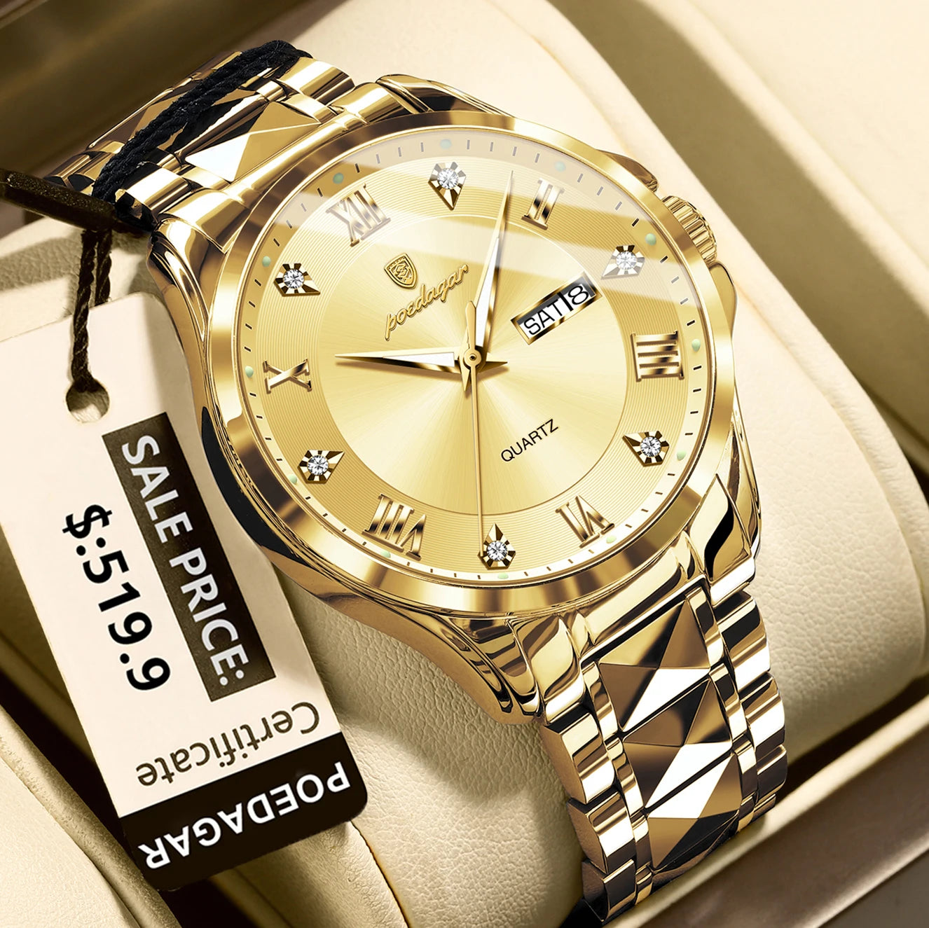 Armbanduhr Edelstahl Quarz Herren
