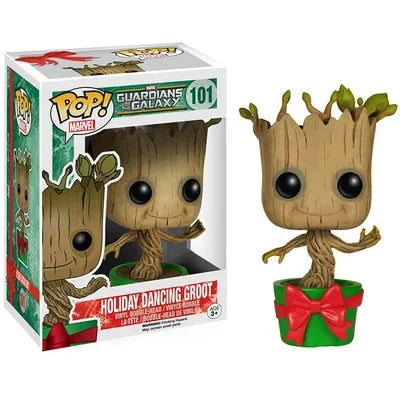 Funko Pop Marvel Studios 10 Anniversary Groot (Gold Chrome) 378 Galaxy Guardians Holiday Dancing Grooted 101 #