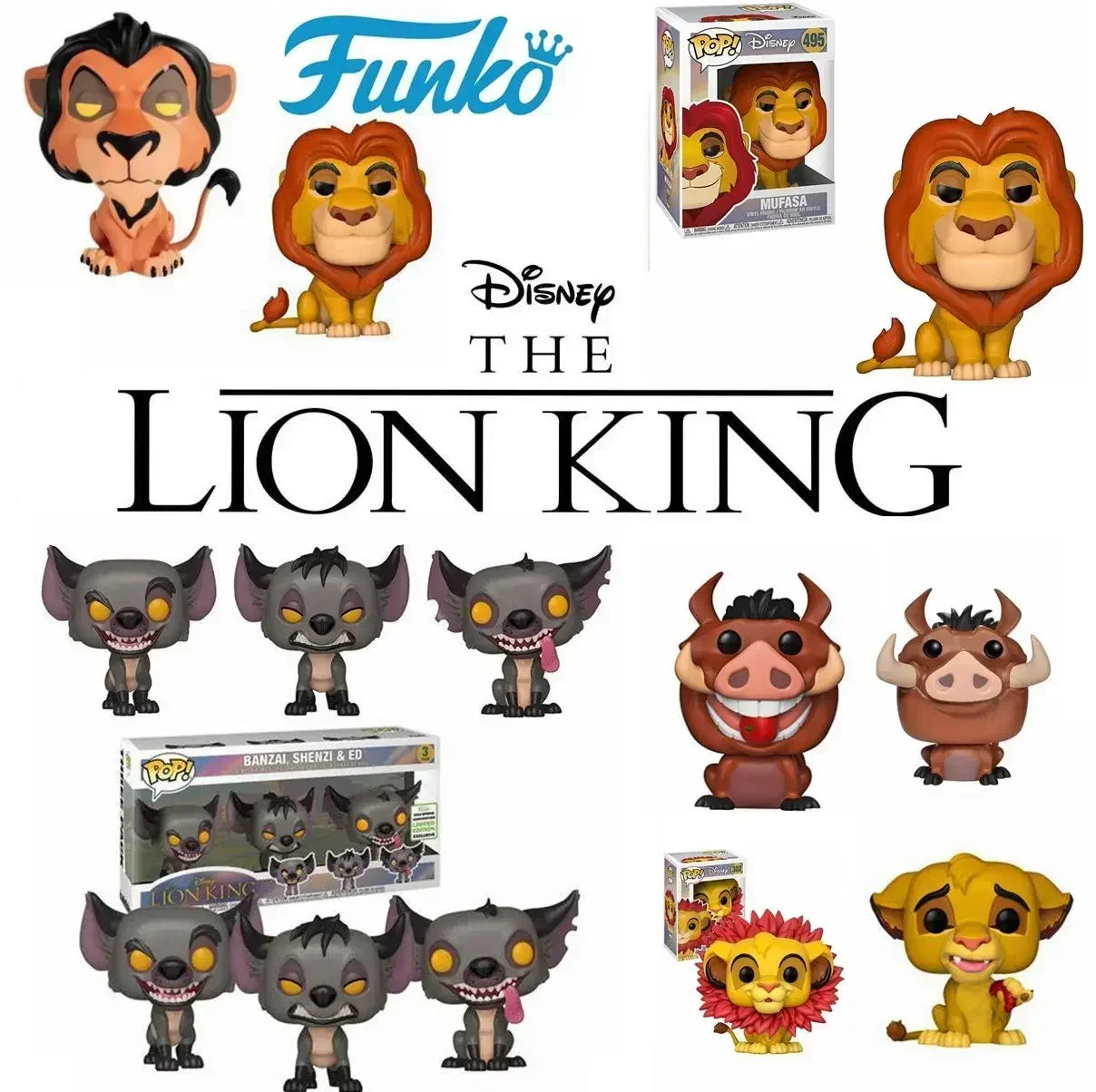 Funko POP Disney The Lion King Rafiki Simba #301 Luau Timon#500 MUFASA 495# SIMBA 496#