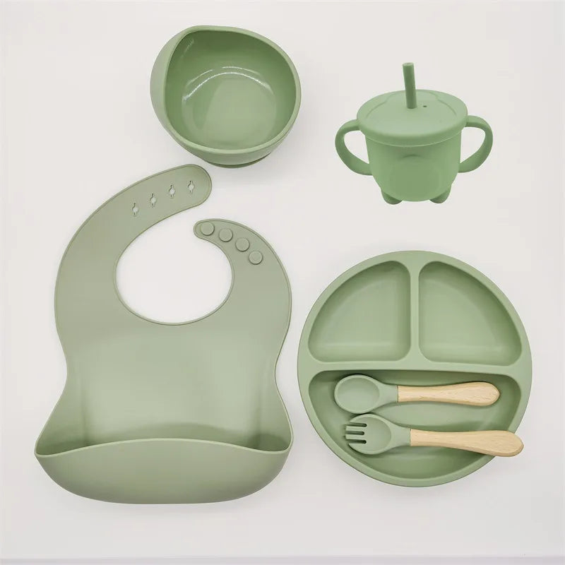 Baby Silikon 6/8-teiliges Geschirr-Set