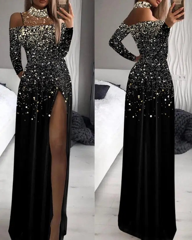 Elegantes Abendkleid mit Ombre-Print