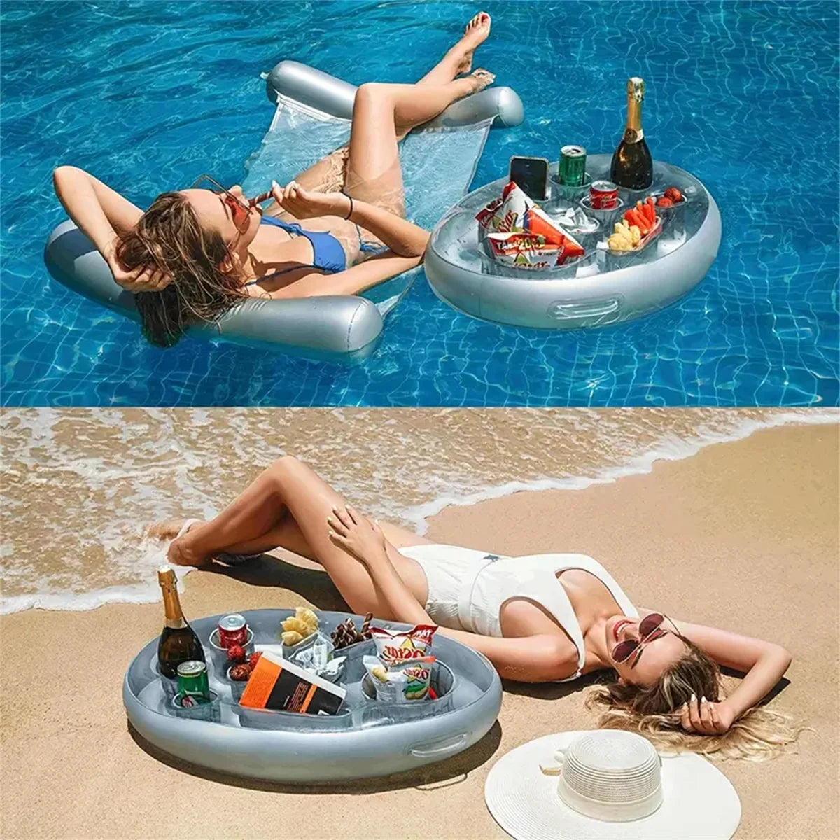 Aufblasbarer Getränkehalter mit acht Löchern für Poolparty