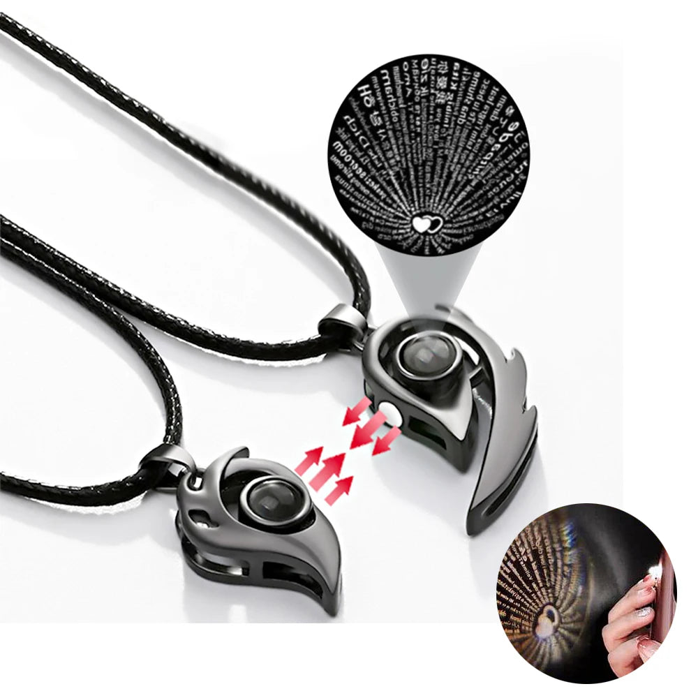 „Ich liebe dich“ Projektion Magnetische Paar Halskette
