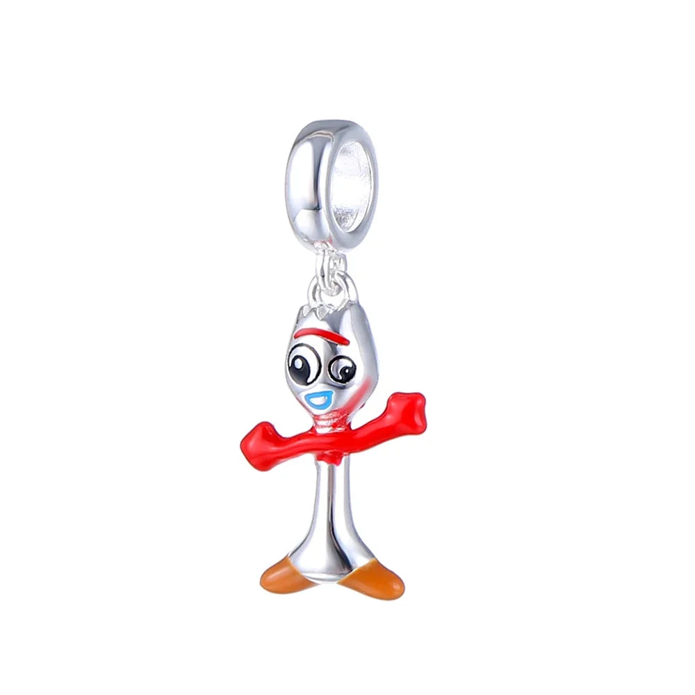 Cartoon-Charm mit Stitch- und Engel-Paar passend für Armband und Halskette