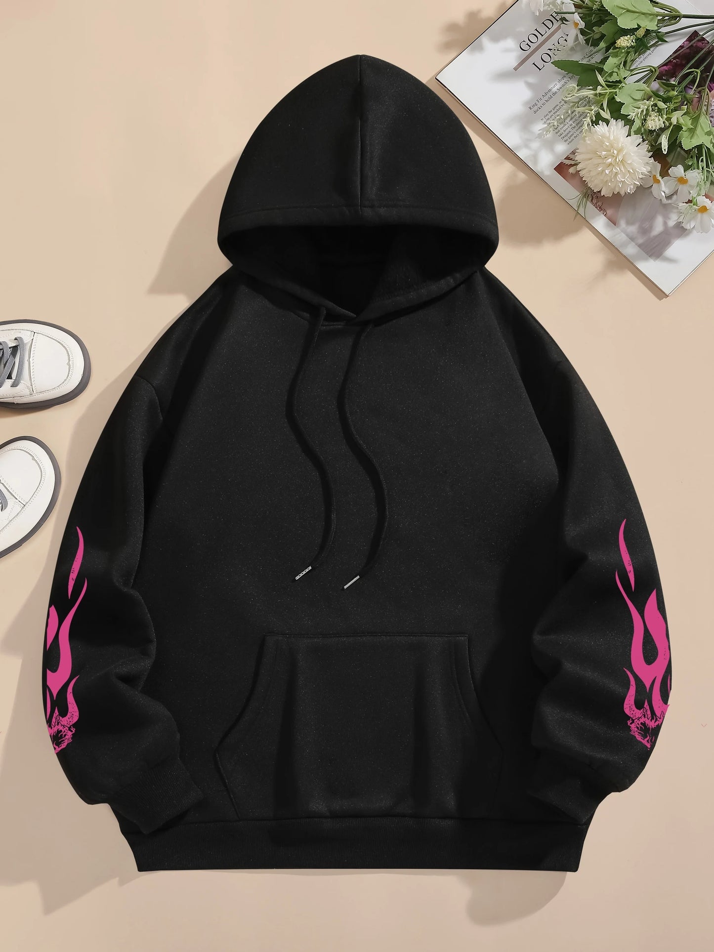 Flamme Herz Bedruckte Hoodie