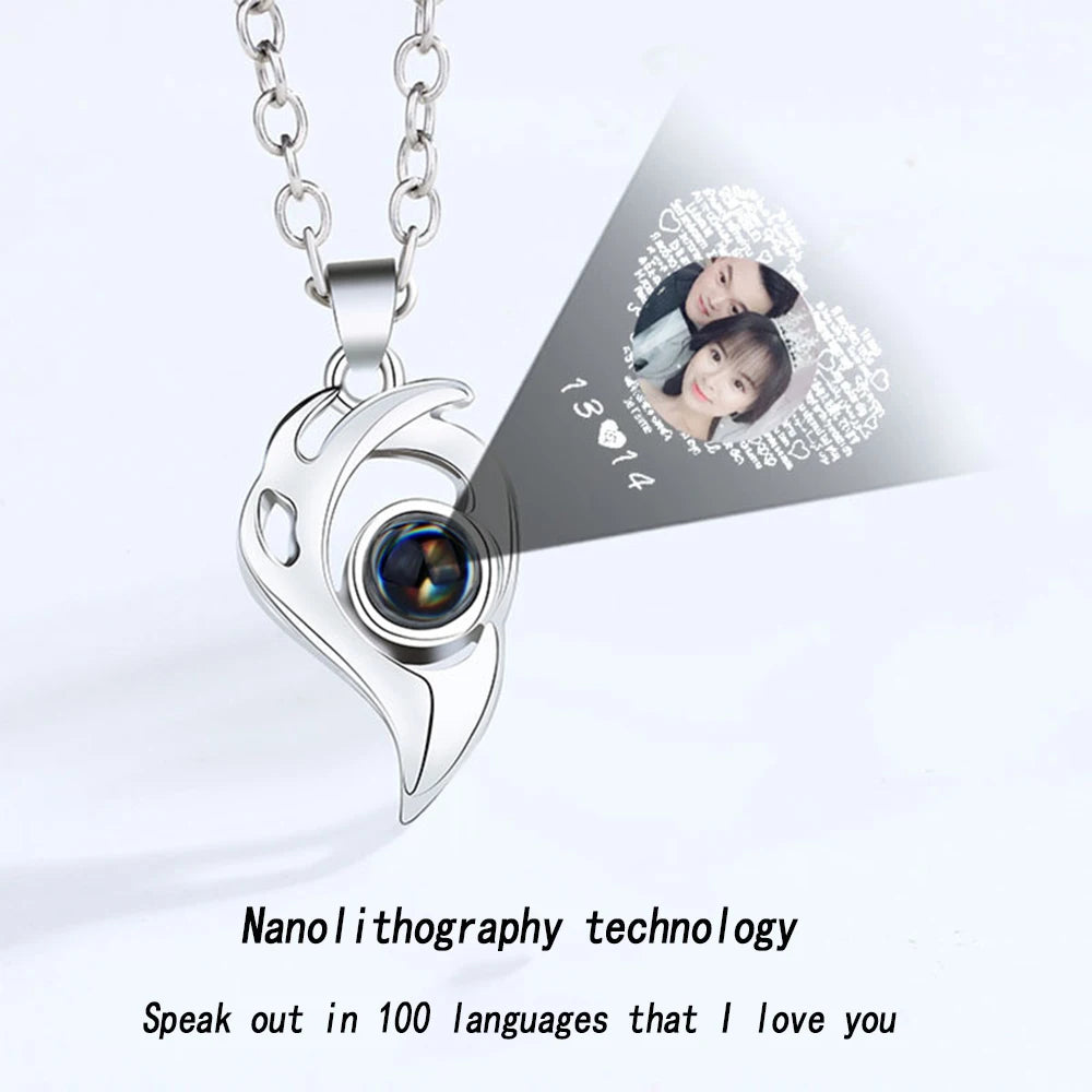 „Ich liebe dich“ Projektion Magnetische Paar Halskette