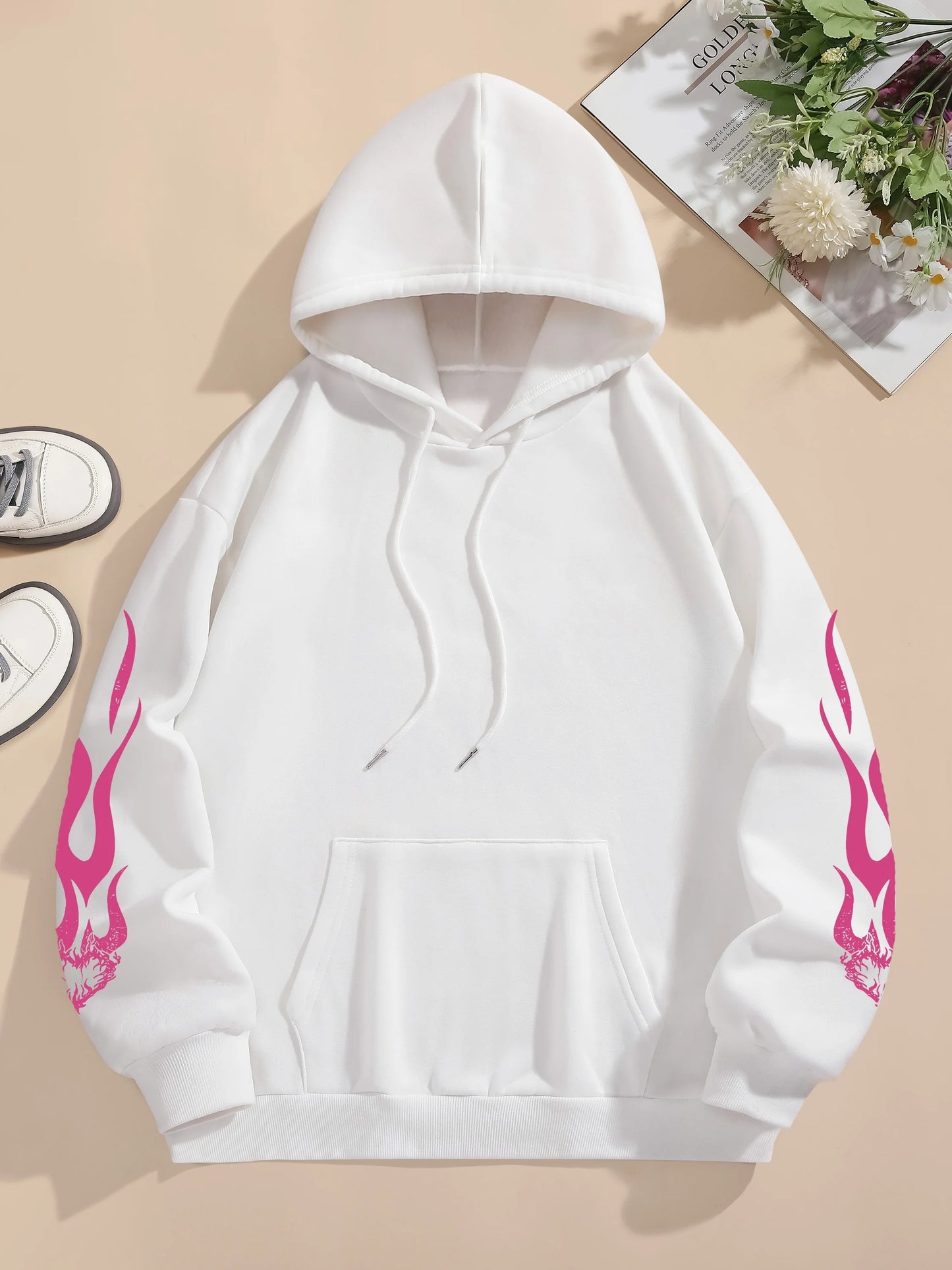 Flamme Herz Bedruckte Hoodie