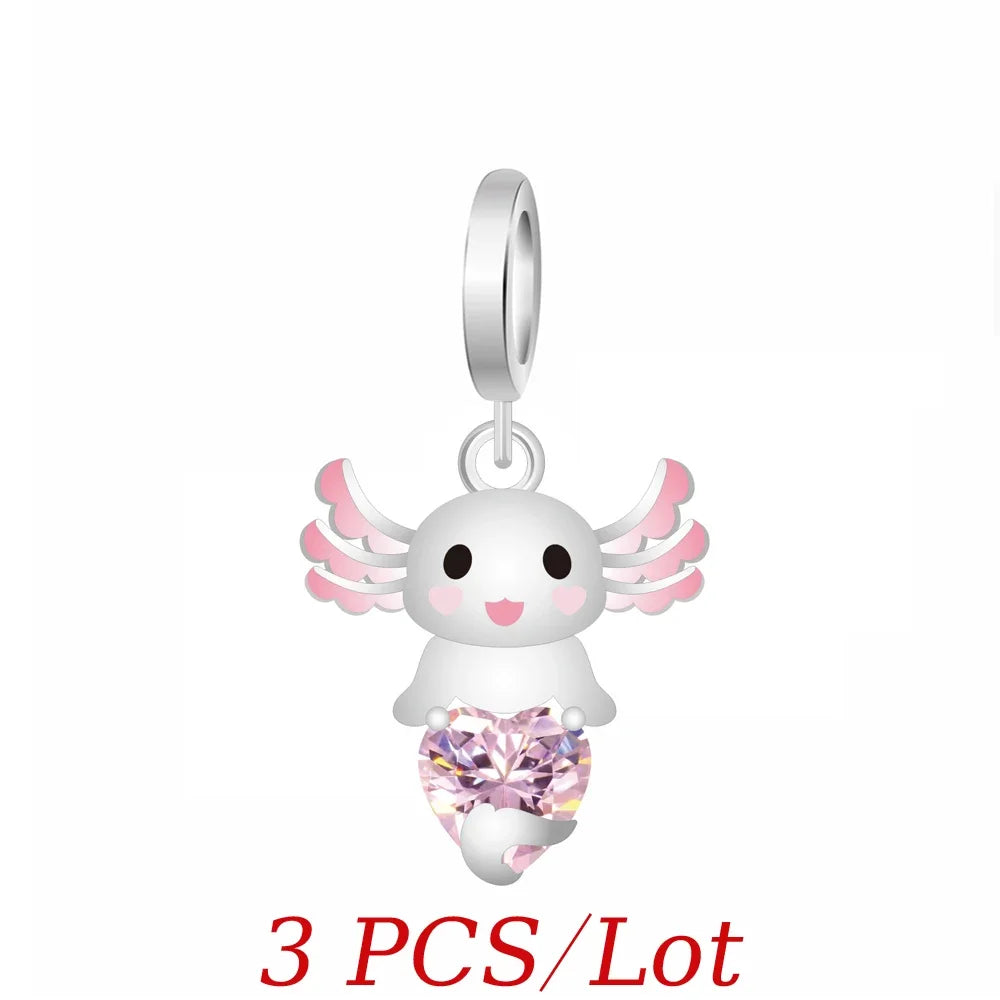 Cartoon-Charm mit Stitch- und Engel-Paar passend für Armband und Halskette