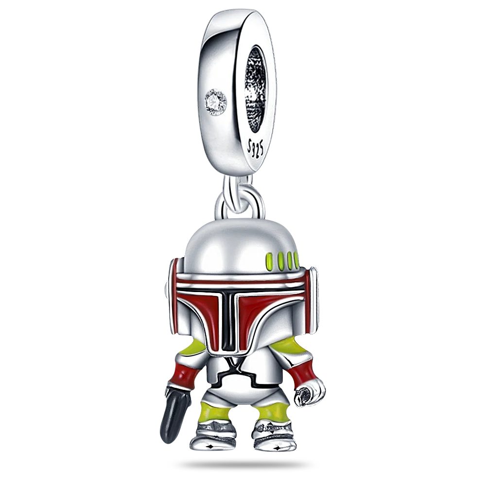Anhänger aus 925er-Silber „Plata de Ley“ von Disney mit dem „Mandalorianer-Helm“ aus Star Wars