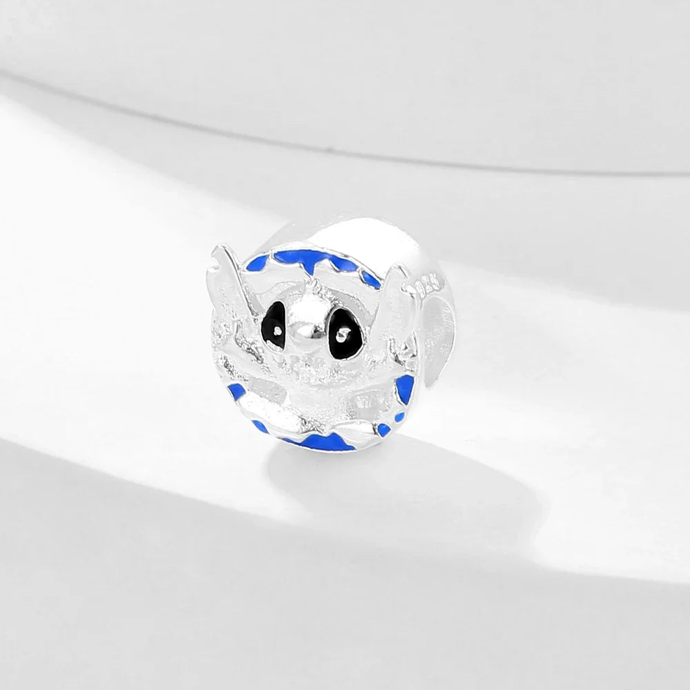 Cartoon-Charm mit Stitch- und Engel-Paar passend für Armband und Halskette