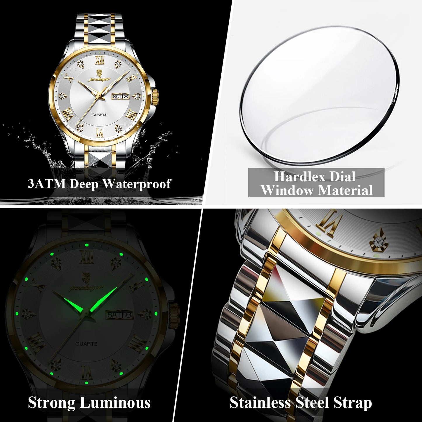 Armbanduhr Edelstahl Quarz Herren