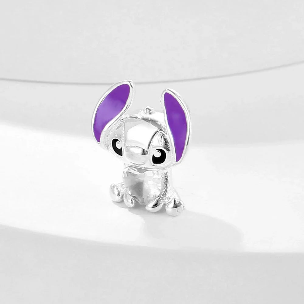 Cartoon-Charm mit Stitch- und Engel-Paar passend für Armband und Halskette
