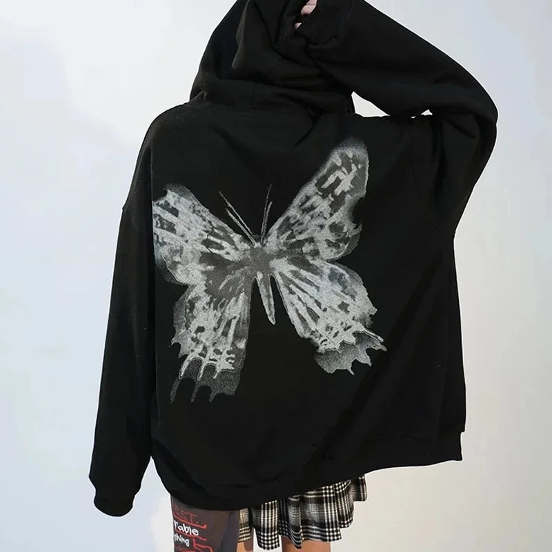 Gothic Grafikdruck Hoodie