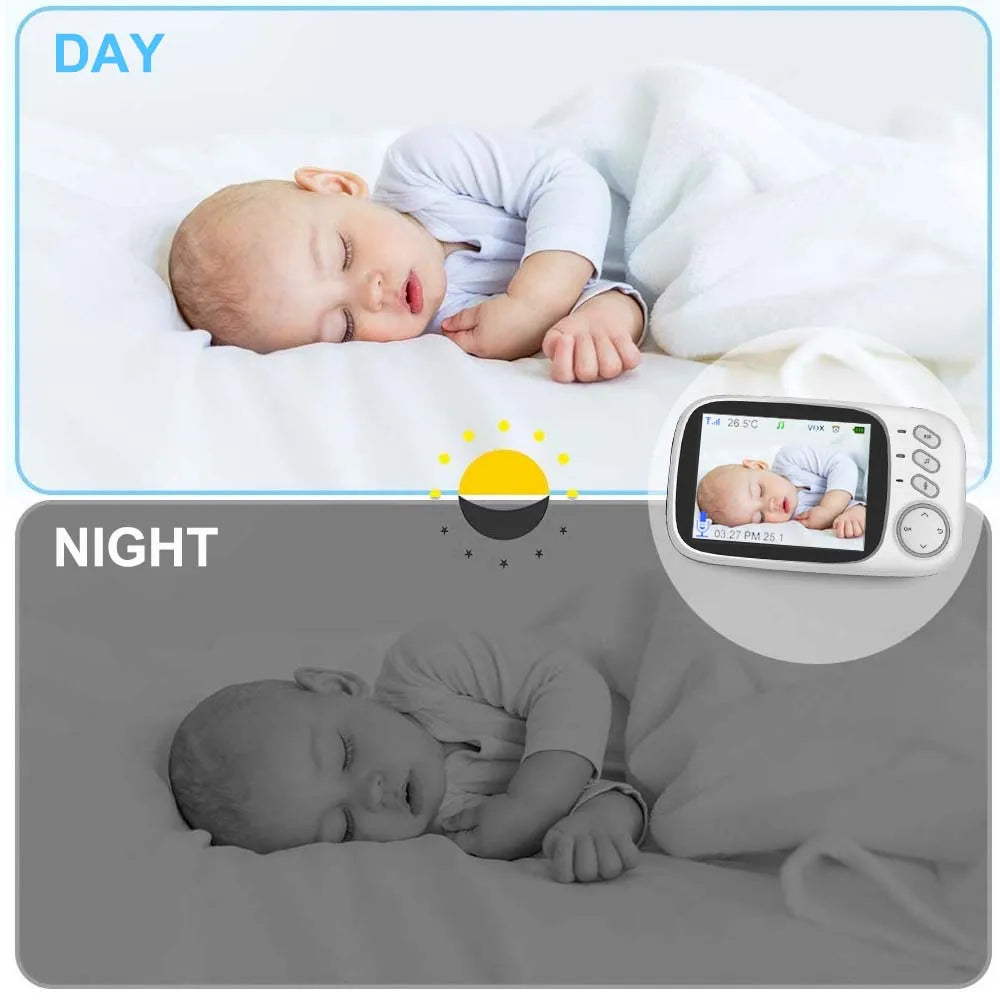 3.5'' Video Baby Monitor Nachtsicht-Videoüberwachungskameras mit Temperaturanzeige