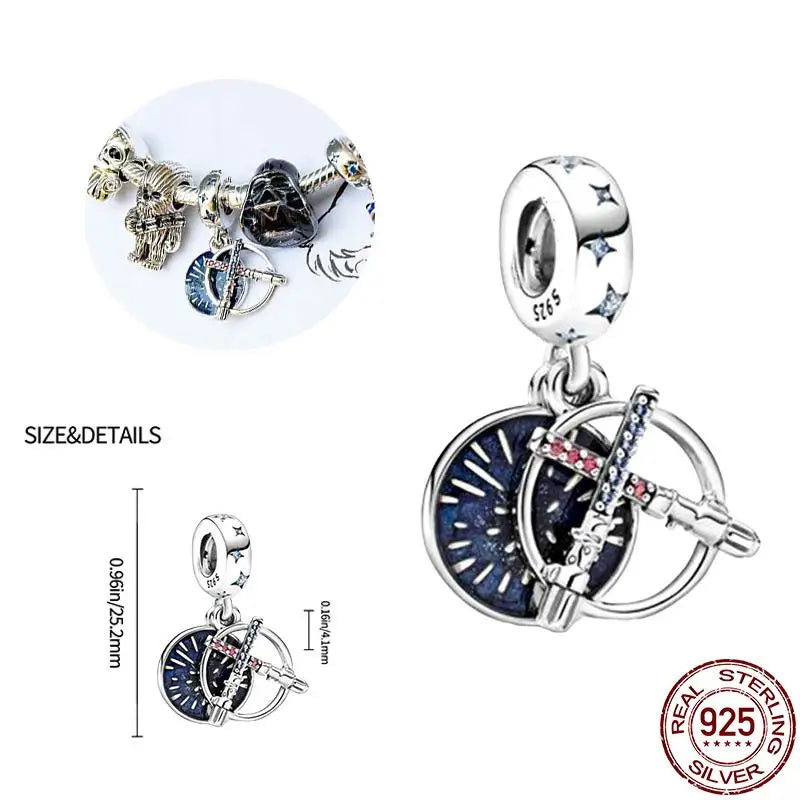 Anhänger aus 925er-Silber „Plata de Ley“ von Disney mit dem „Mandalorianer-Helm“ aus Star Wars