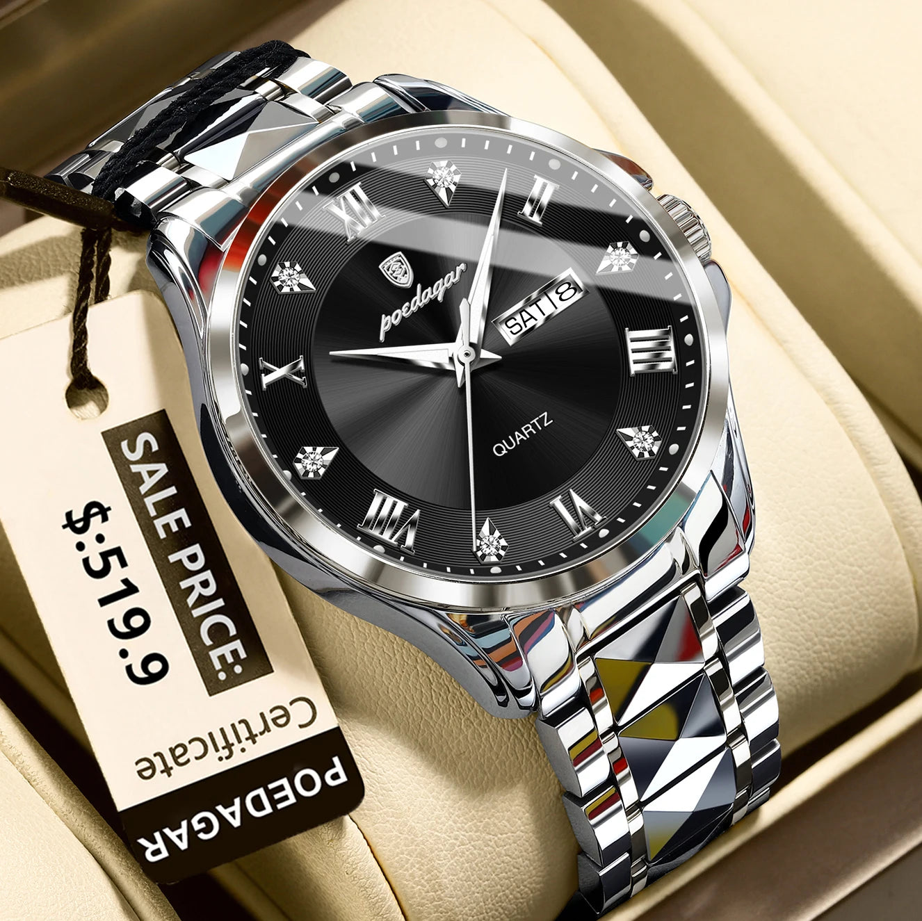 Armbanduhr Edelstahl Quarz Herren