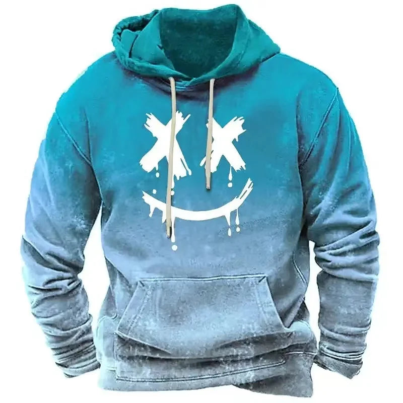 Herren-Kapuzenpullover mit Cartoon-Grafikdruck