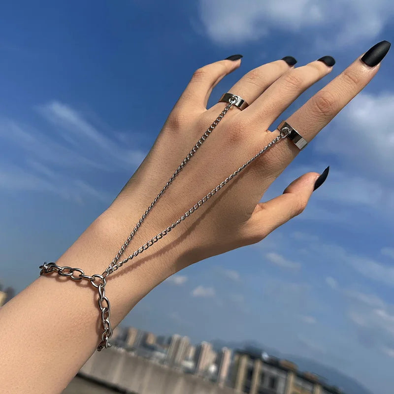 Vintage Punk Schmetterling Ring mit Armband