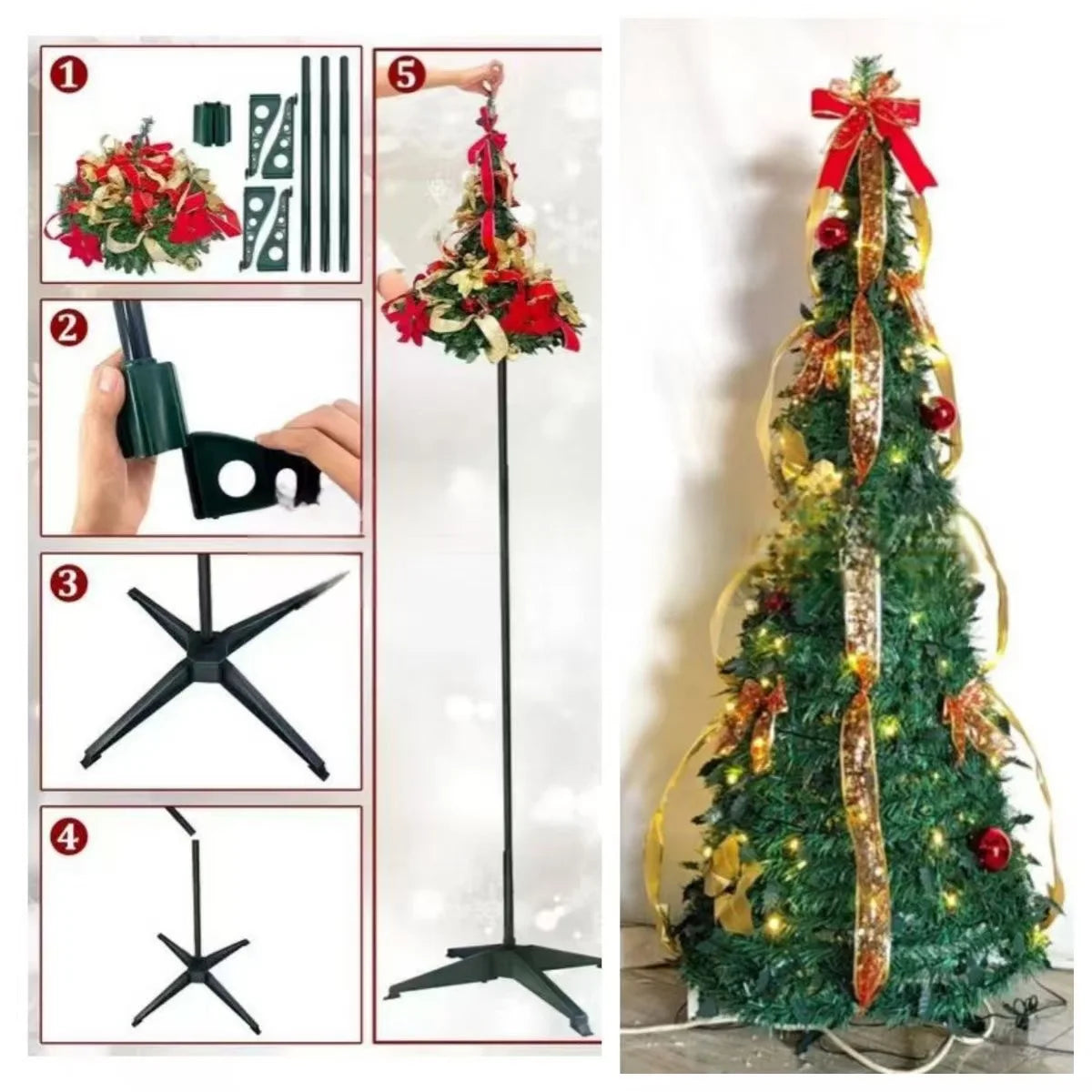 Fertig Dekorierten Klappbaren Tannenbaum
