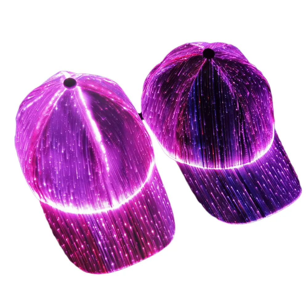 Glasfaserkappe, LED-Mütze mit 7 leuchtenden Farben
