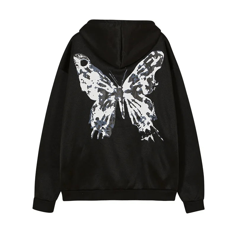 Gothic Grafikdruck Hoodie