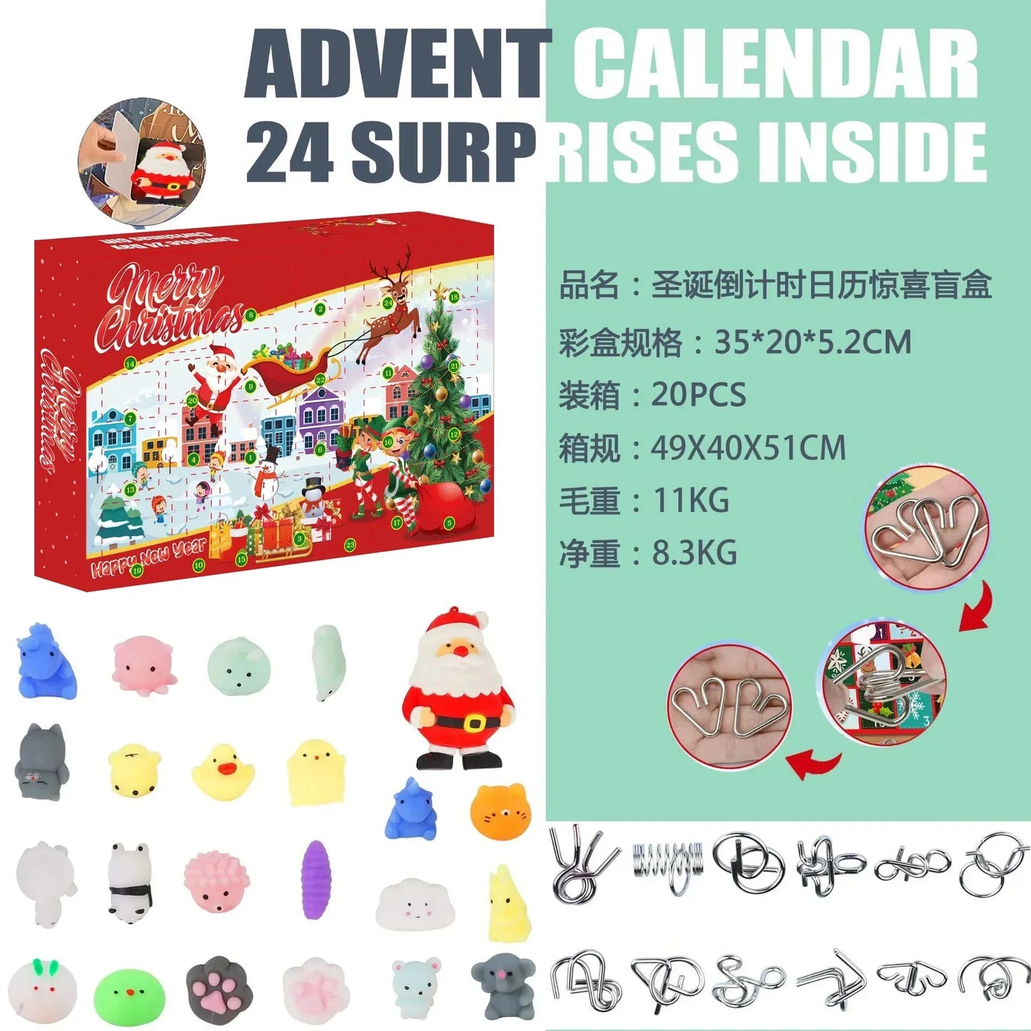 Advents Kalender mit Geschenken für Kinder