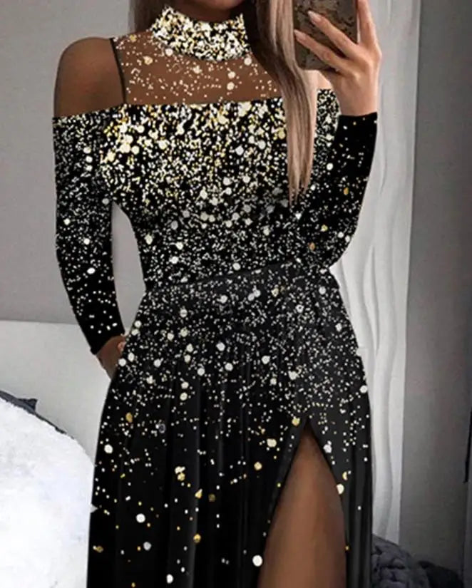 Elegantes Abendkleid mit Ombre-Print