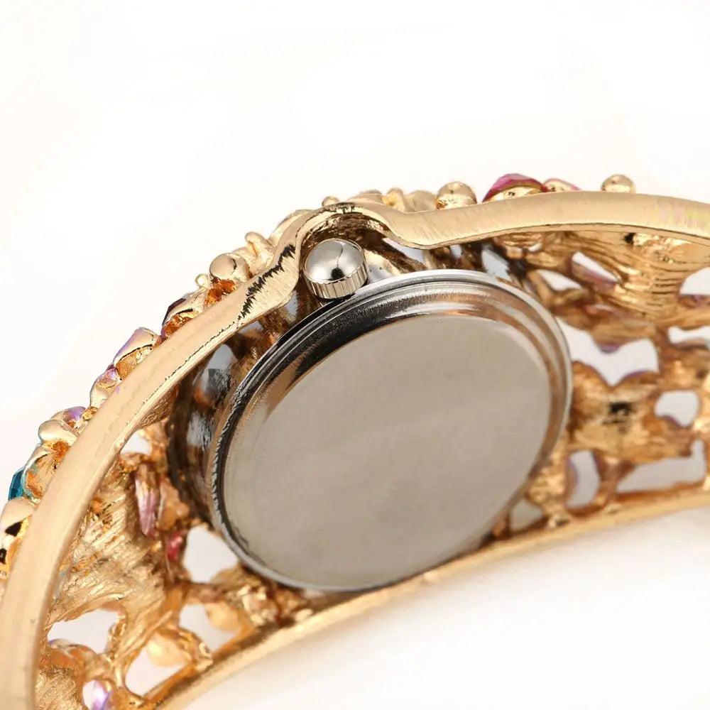 Damenuhr Edelstahl Strass Quarzuhr